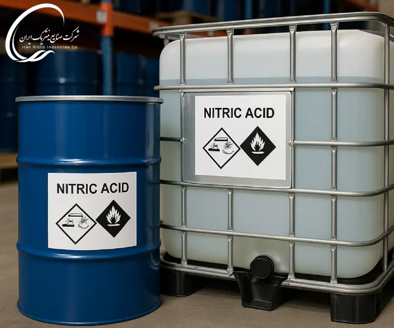 بسته بندی مناسب برای حمل ایمن اسید نیتریک