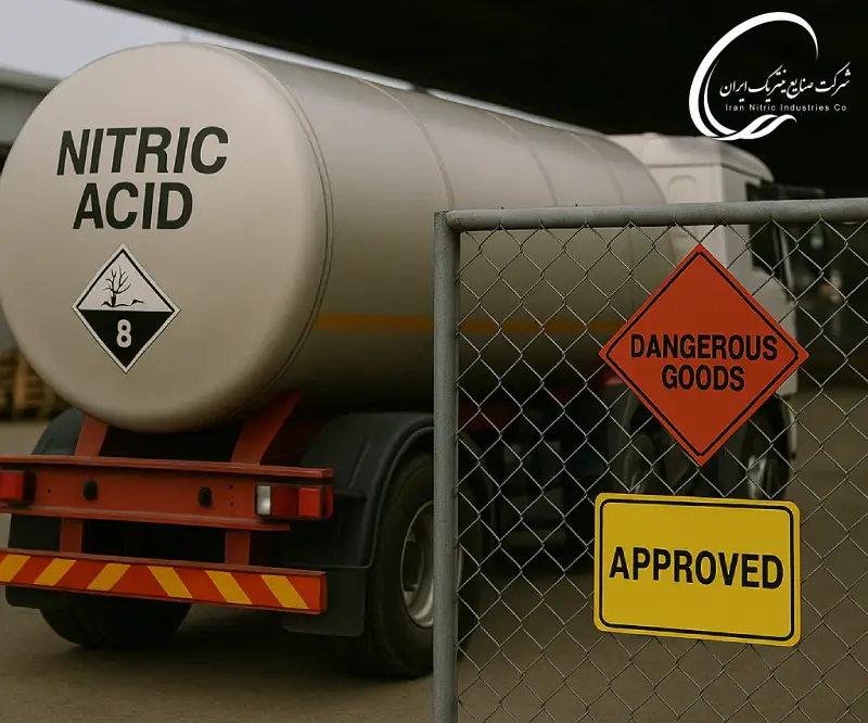 تأییدیه های لازم از سازمان های مرتبط برای حمل و نقل اسید نیتریک