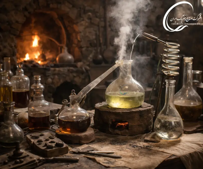 کشف اسید نیتریک توسط کیمیاگران باستان